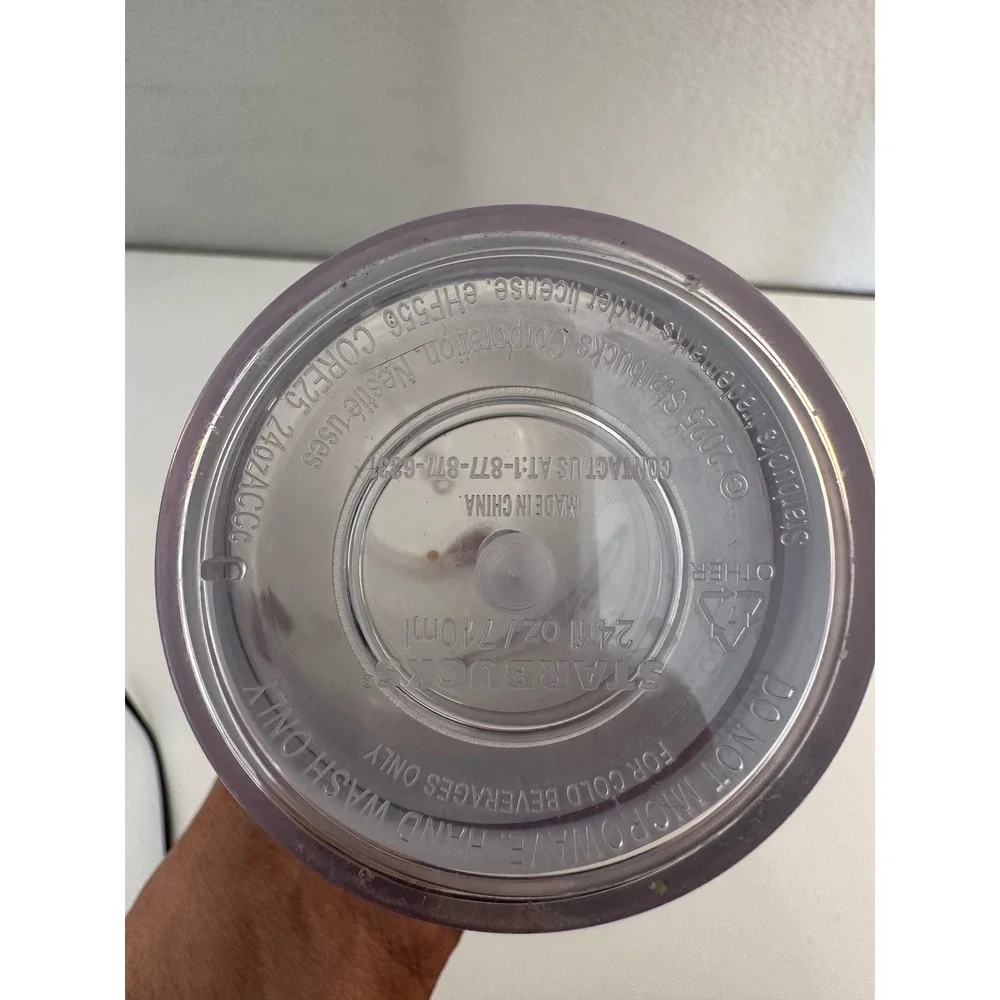 Starbucks Silver Iridescent Holographic Siren Logo‎ Cold Tumbler 24oz